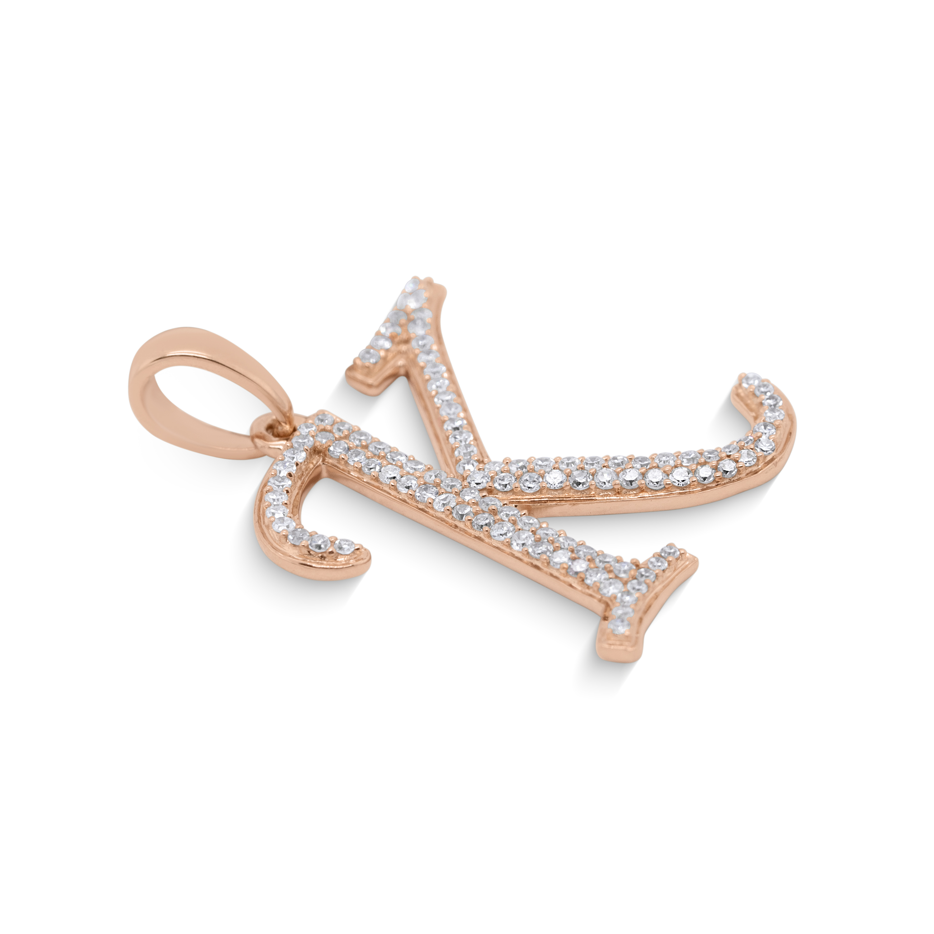 Diamond Letter K Pendant 0.25 ct. 14K Rose Gold